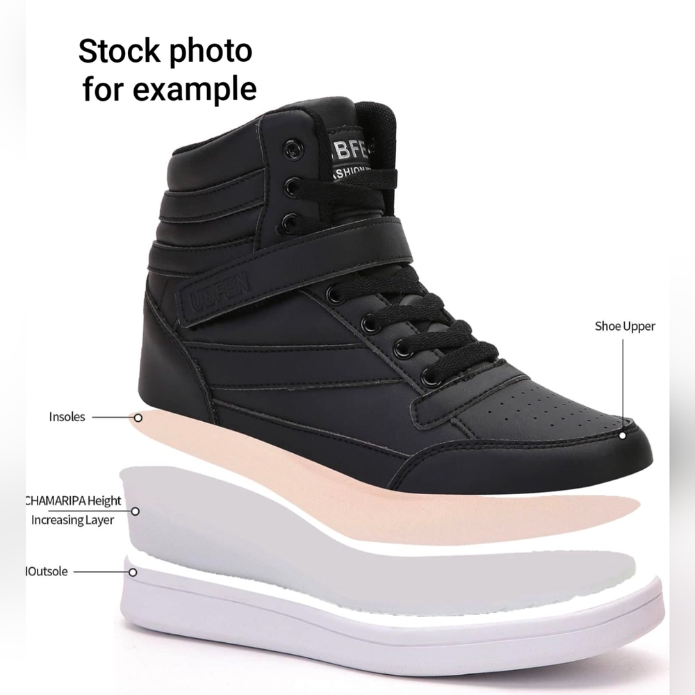 Stylish Black Women's High-Top Sneakers - Picture 4 of 12